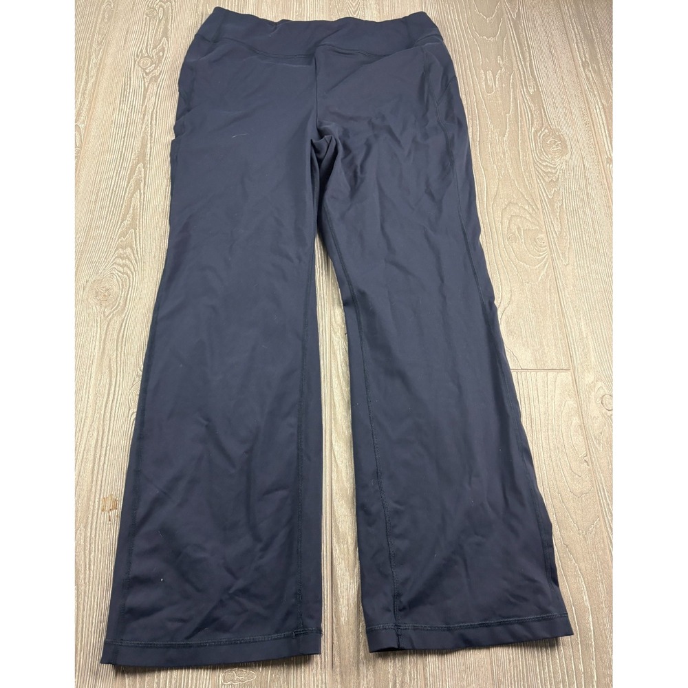 Duluth Trading Womens Navy Leggings Size Large Straight Leg Inseam 31 Activewear